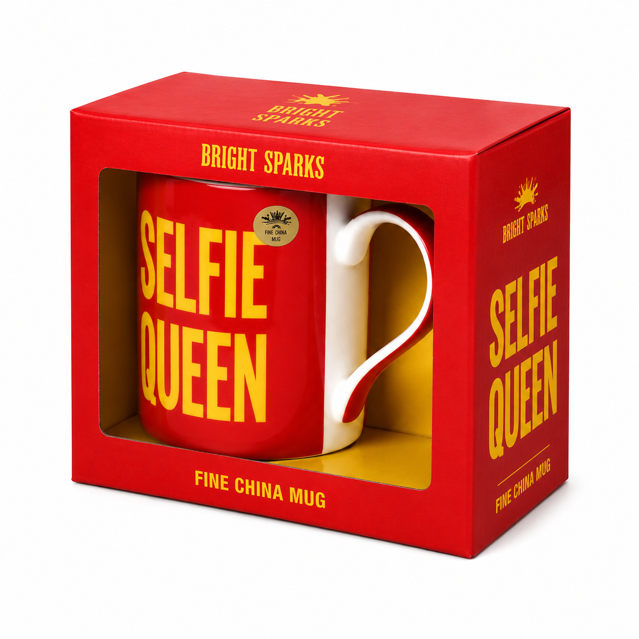Selfie Queen Mug Gift Set Coffee Tea Mug Red Fine China Microwave Safe