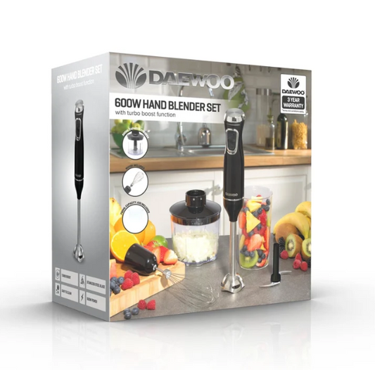 600W Hand Blender Set With Turbo Boost – Daewoo