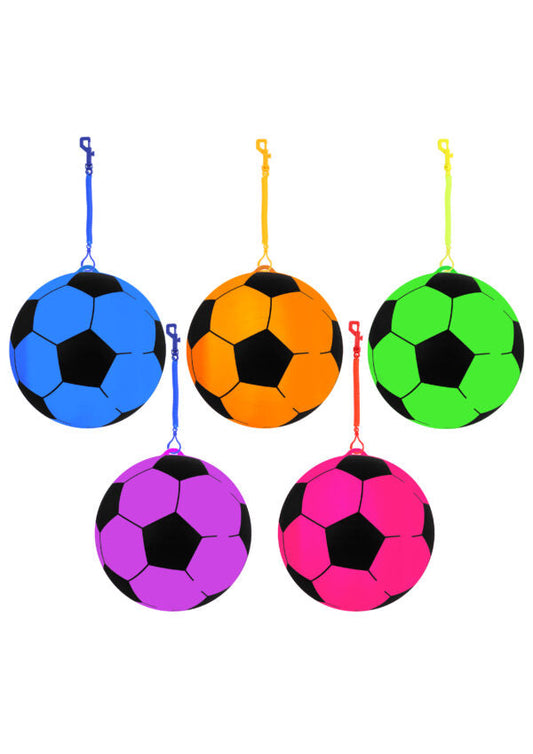 Pvc Football With Hook And Spiral Keychain Assorted Colours