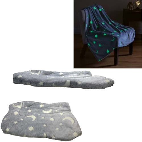 Magic Glow In The Dark Blanket Assorted Colours 6660