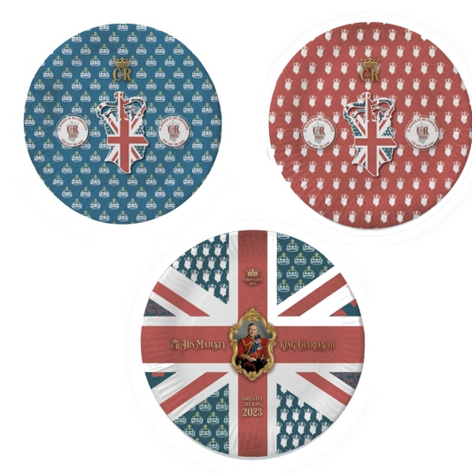 Coronation "His Majesty King Charles III" 8 Pack 9 Inch Disposable Plates King Charles III Assorted Designs 850121
