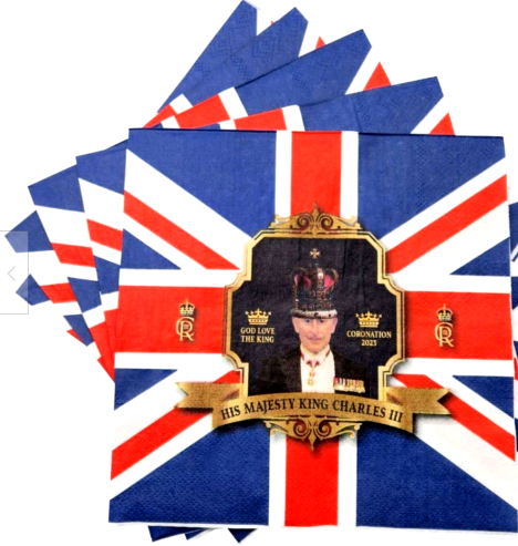 Coronation "His Majesty King Charles III" 20 Pack Napkins 17 x 17cm King Charles III 821604