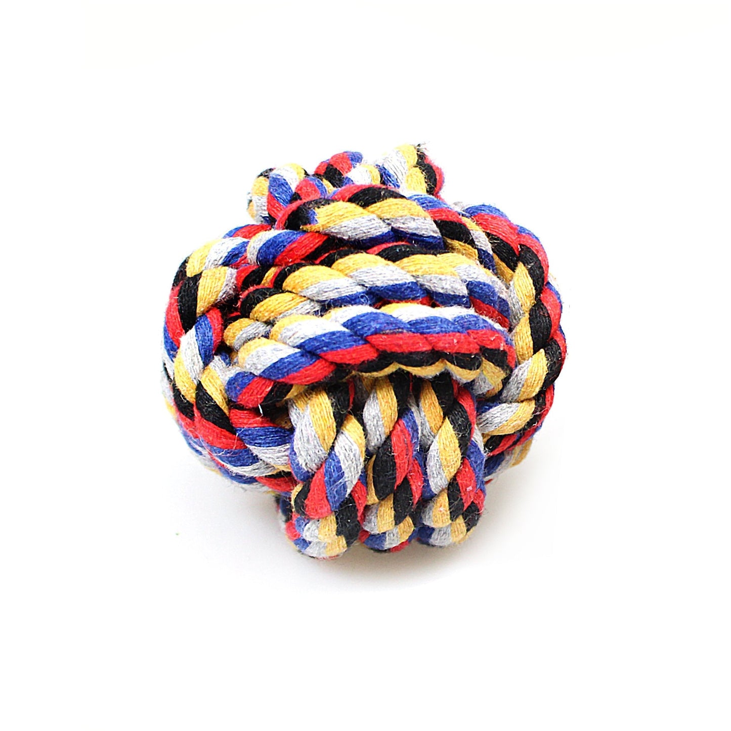 Pet Dog Chewing Teething Knotted Rope Ball 6.5 cm Assorted Colours 0049