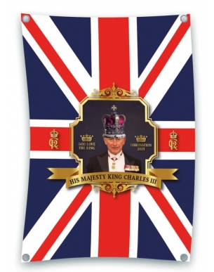 Coronation "His Majesty King Charles III" Portrait Flag 108 x 180 cm King Charles III 821622