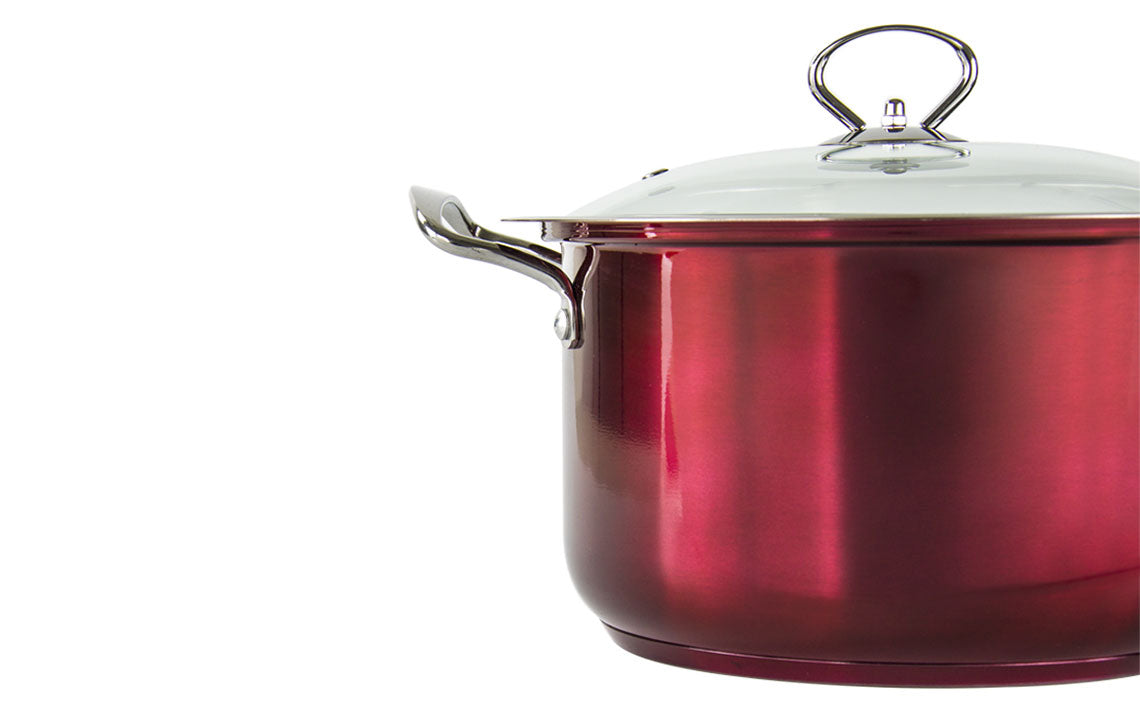 Sq Professional Gems Metallic Stockpot Set Of 3 Ruby 26 – 28