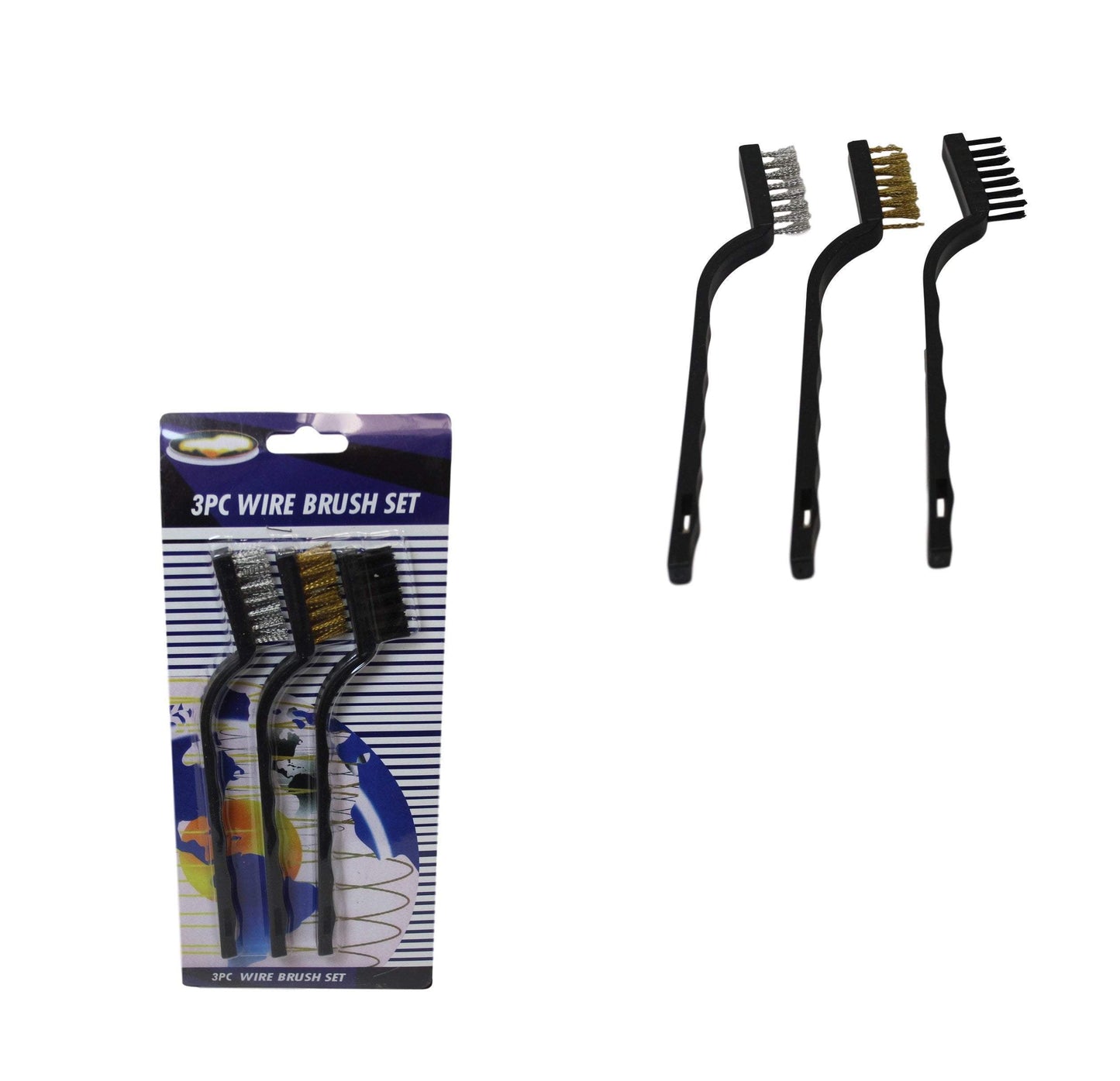 Steel Brass Nylon Wire Cleaning Brush Set of 3 17 cm 2000