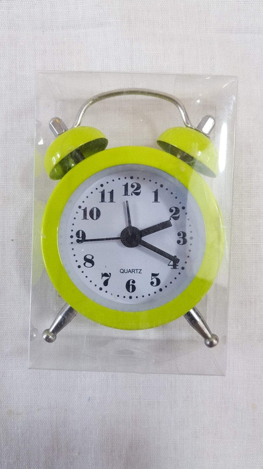 Classic Double Bell Mini Alarm Clock 5 cm Assorted Colours 0512