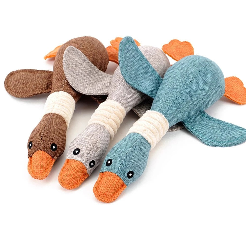Pets Cats Dogs Soft Toy Duck / Goose Playing Fetch Teething Pets Toy 30 x 7cm Assorted Colours 5885