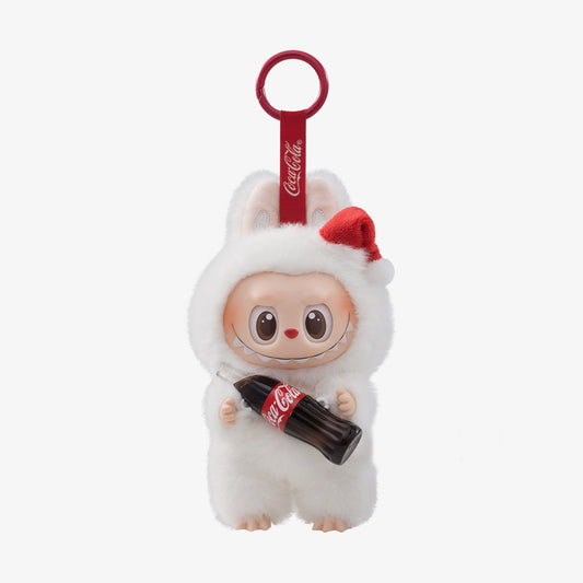Labubu THE MONSTERS Coca-Cola Series Style Keyring Keychain Stuffed Vinyl Face Plush Toy Doll 17cm VIRAL - White Bottle