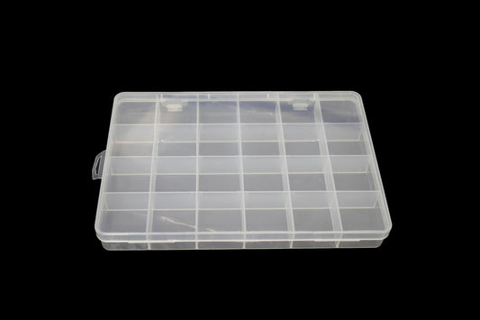 24 Plastic Compartment Box Small Organiser Storage Craft Box 19cm x 13cm 2035