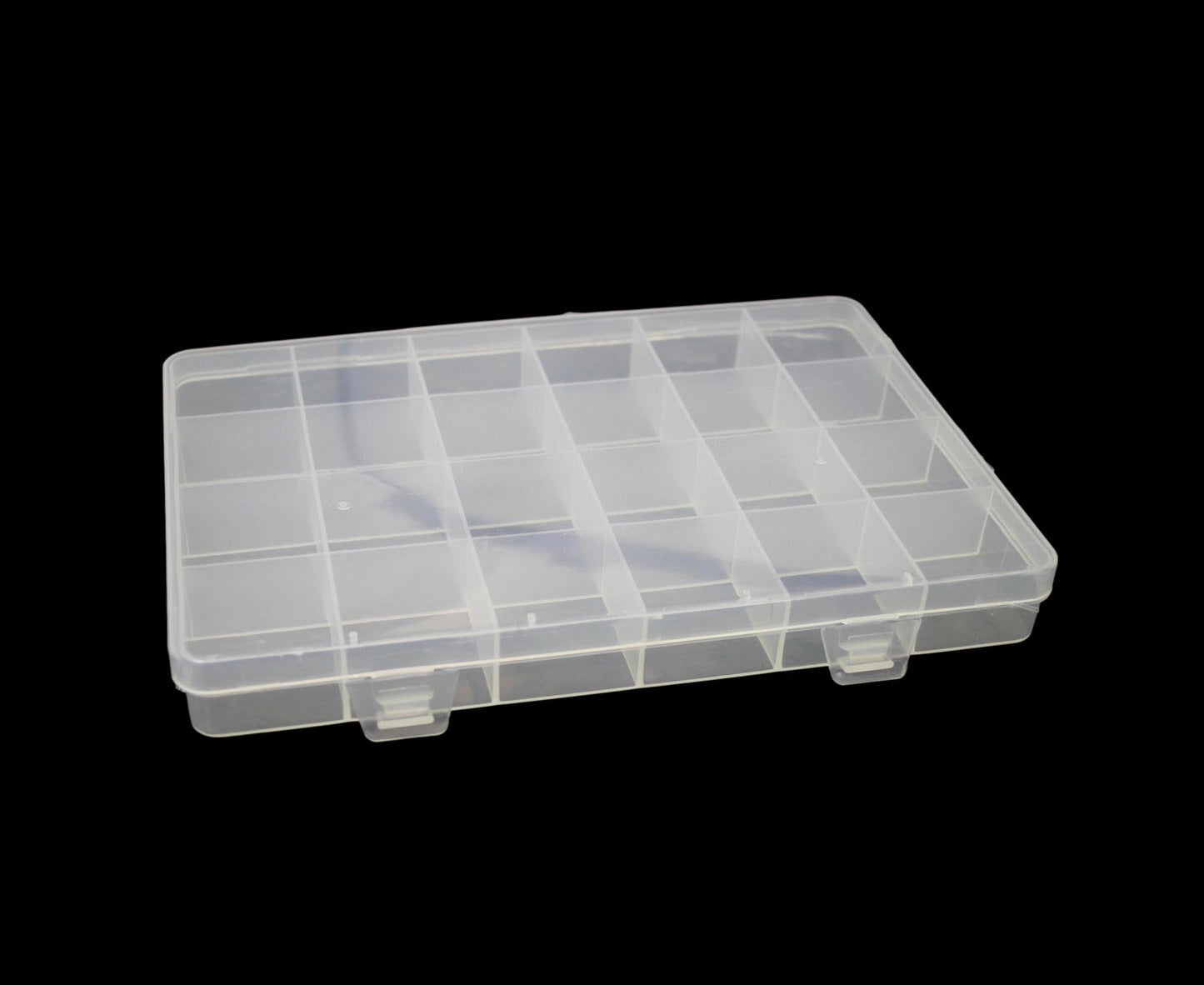 24 Plastic Compartment Box Small Organiser Storage Craft Box 19cm x 13cm 2035