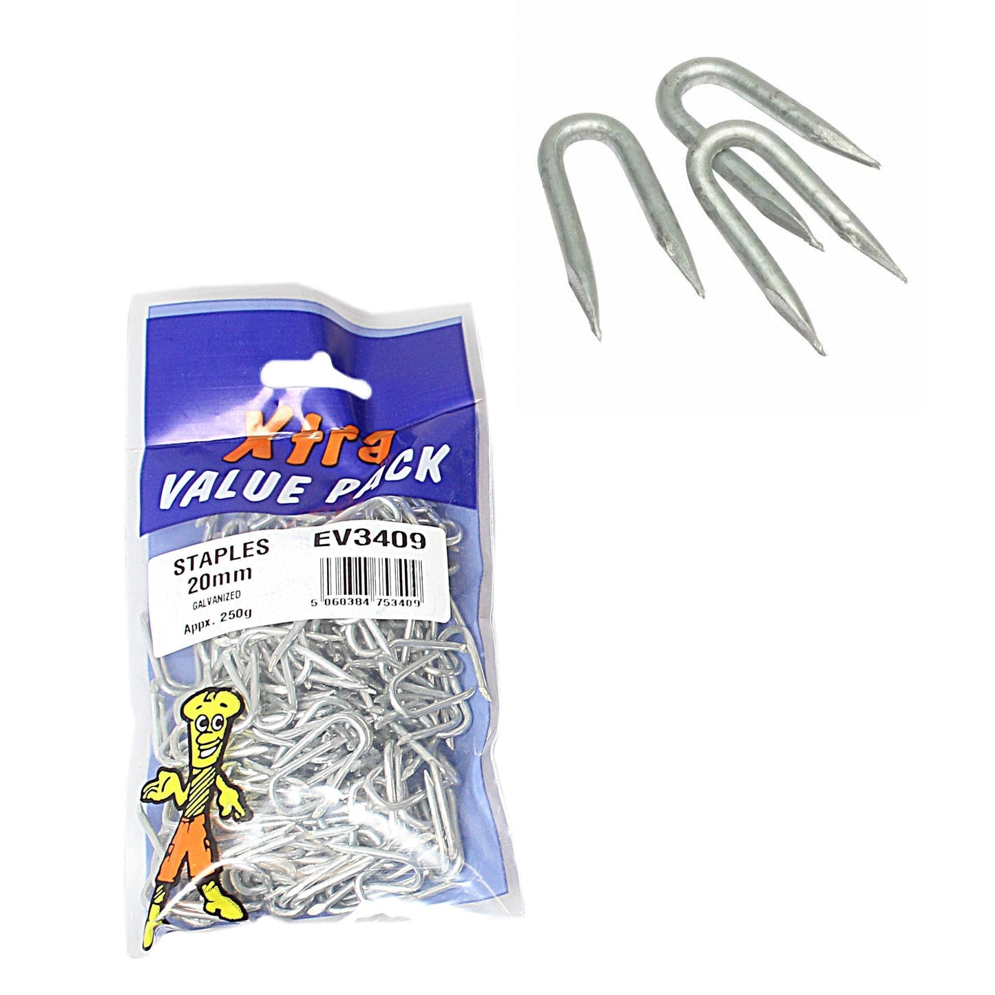 20mm Galvanised Staples Xtra Value Diy 53409