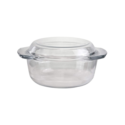 Tempered Glass Casserole Curry Stock Pot With Round Lid 2.5 Litre 2128