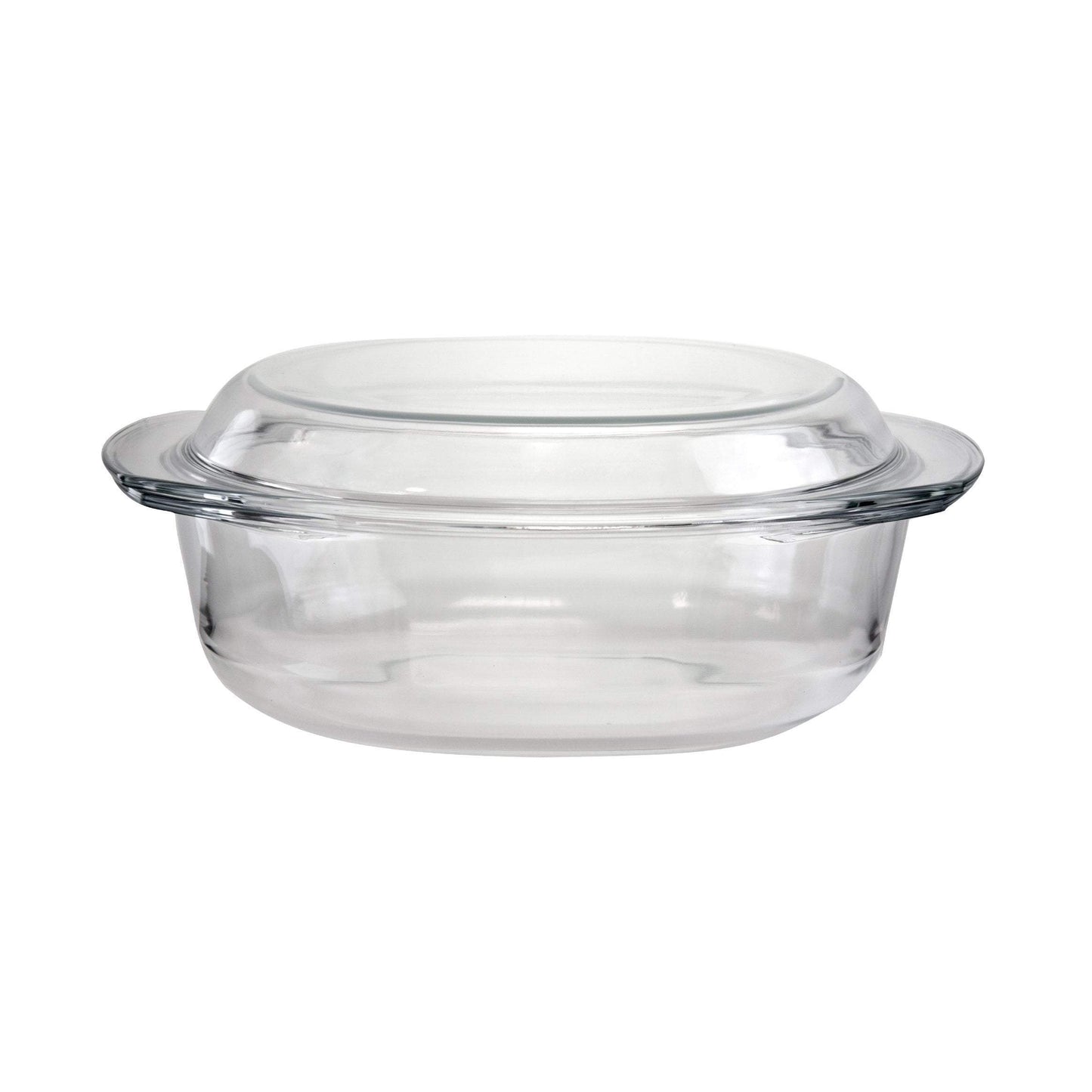 Rectangular Casserole Tempered Glass Curry Stock Pot With Lids 3.5 Litre 2129