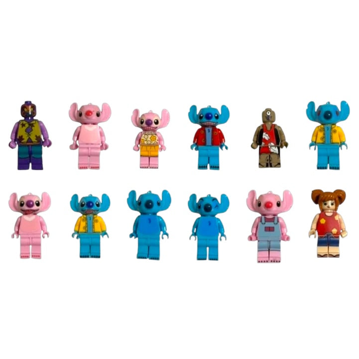 Stitch Style Mini Figures Building Blocks Accessories 12 Pack
