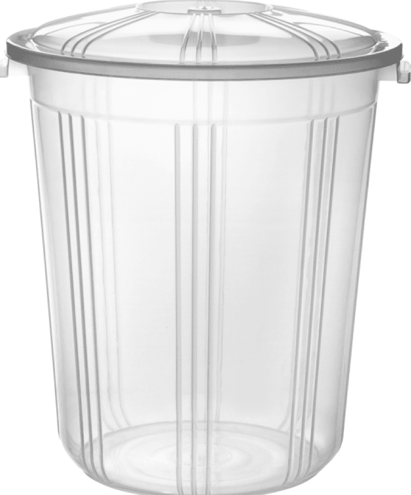 Clear Plastic Storage Bin Bucket with Lid 70 Litre AK557