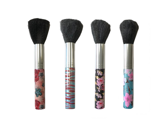 Make Up Powder Brush with Printed Floral Handle 15.5 cm Assorted Designs 2238