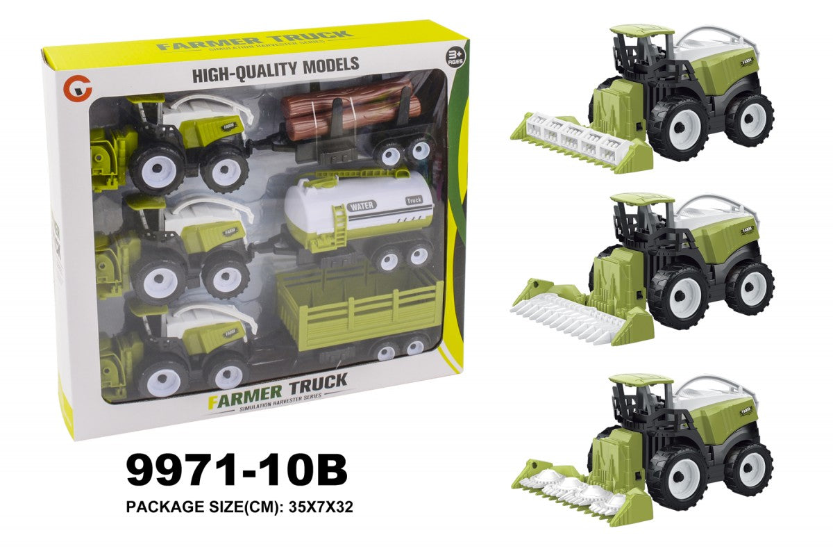 3-Piece Tractor With Trailer Set – Realistic Farm Vehicle Toy For Kid