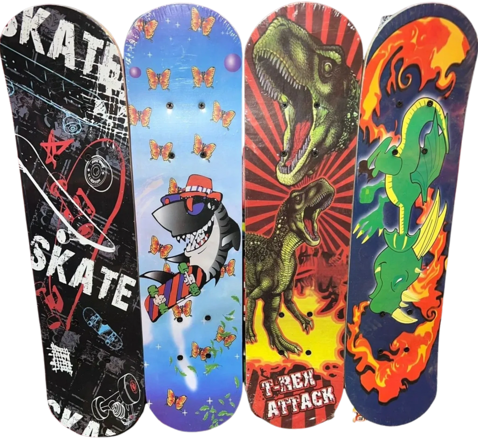 Kids Wooden Skateboard Many Designs Medium Assorted Fys-2142