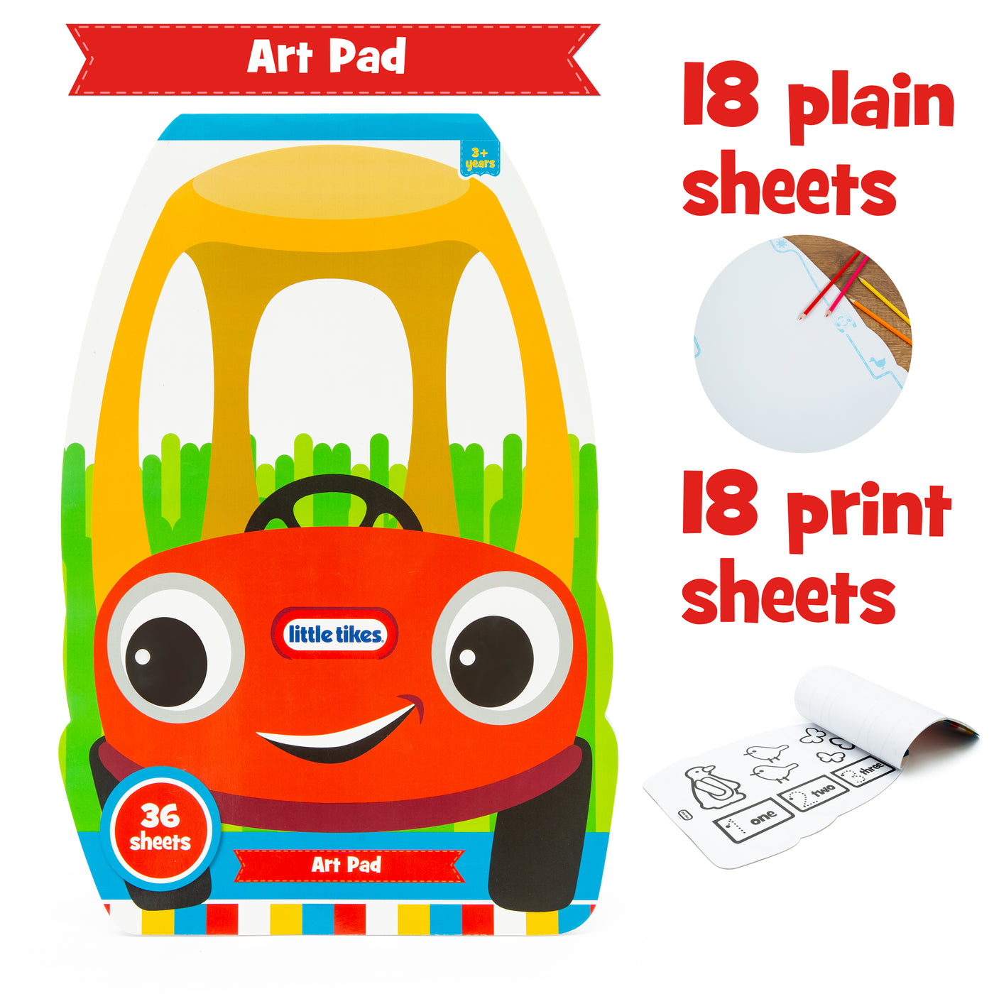 Little Tikes 3 Pack of Activity Pads – Kids Activity Packs Including: A4 Colouring Book, A4 Sticker Book and A3 Art Pad – 3 in 1 Activity Books – Kids Sticker Books and Drawing Pad