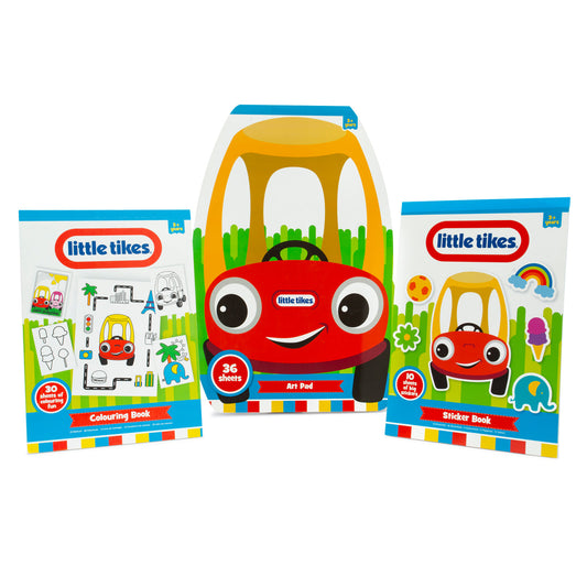 Little Tikes 3 Pack of Activity Pads – Kids Activity Packs Including: A4 Colouring Book, A4 Sticker Book and A3 Art Pad – 3 in 1 Activity Books – Kids Sticker Books and Drawing Pad