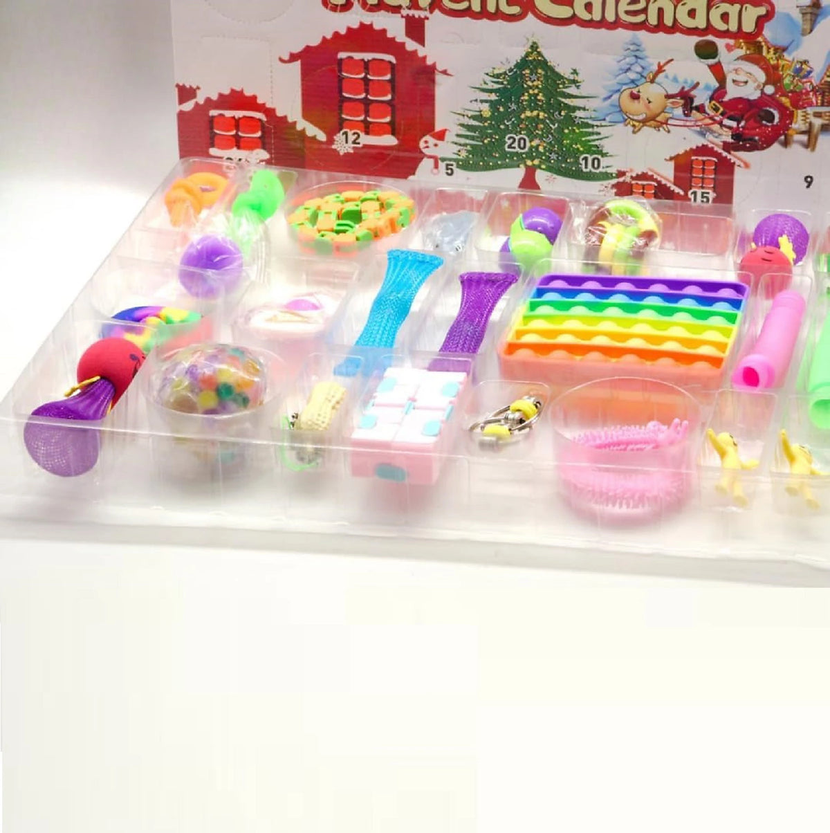 Fidget Toy Advent Calendar - 24 Day Fidget Advent Calendar - Poppit's, Squishy, Sensory Toys, Stretchy Tubes, Toys & More for Kids & Adults