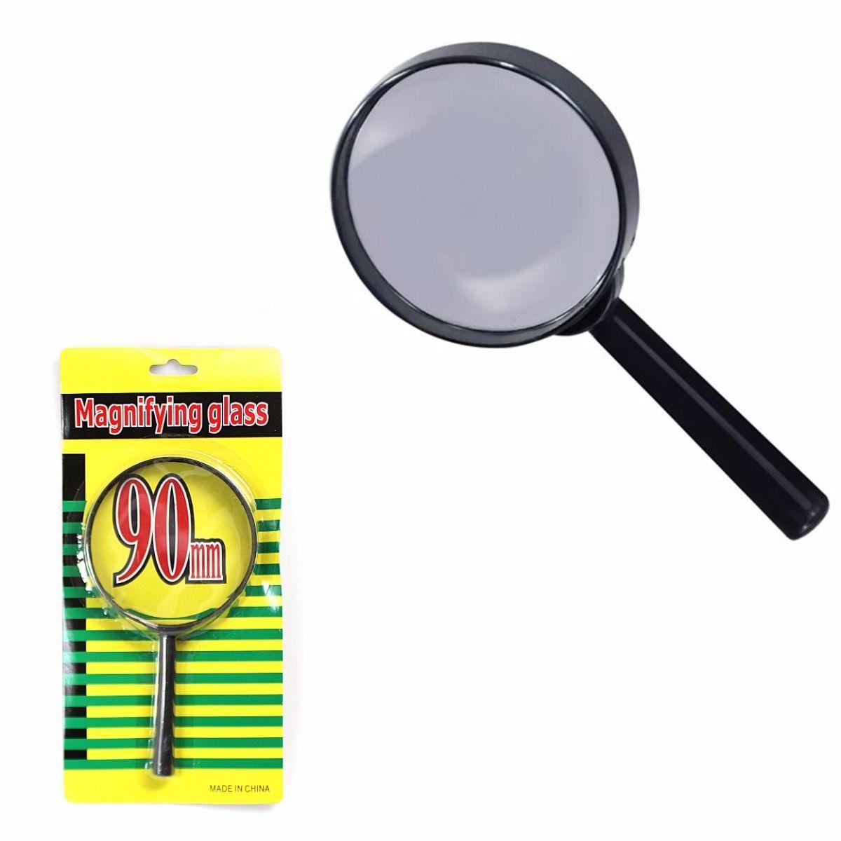 Multi Purpose Handheld 90mm Magnifying Glass Classic Black Frame Comfort Handle  0605
