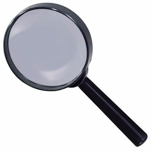 Multi Purpose Handheld 90mm Magnifying Glass Classic Black Frame Comfort Handle  0605