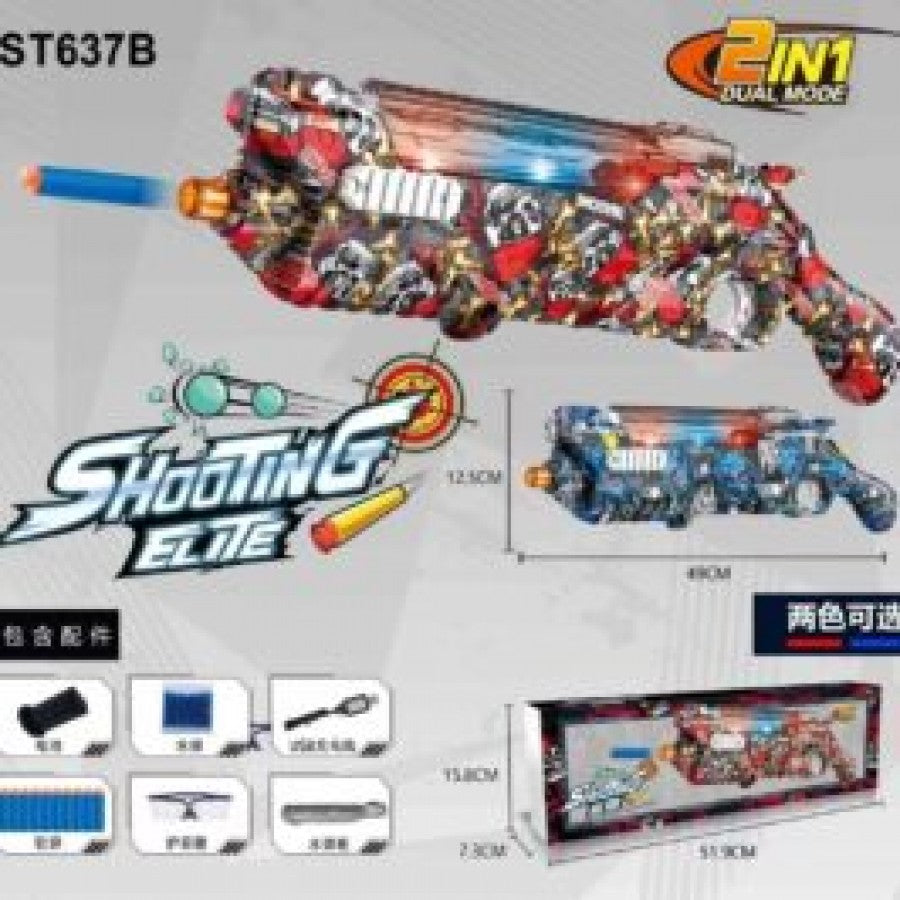 2 In 1 Gel &Amp; Soft Bullet Blaster With Lights