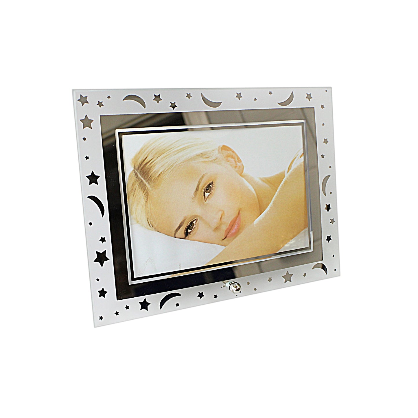 Moonlight Stars/Moon Border Glass Photo Frame 9cm x 13cm 2558