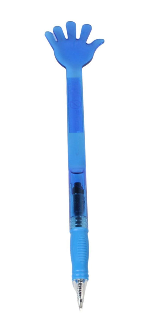 Plastic Huge Hand Shaped Pen 28 x 6 cm Assorted Colours 8009