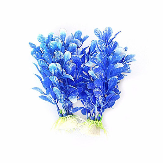 2 x Artificial Decor Aquarium Tropical Plants Fish Tanks Non Toxic Approx 8-10cm 0822