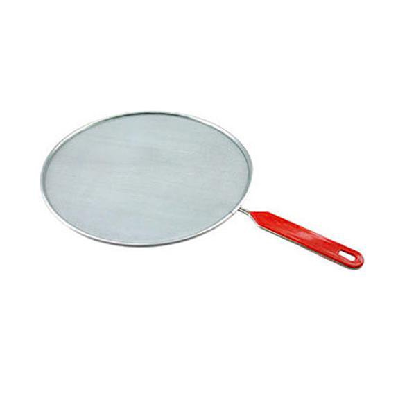 Metal Mesh Splatter Screen Cover Guard with Handle 25 cm Silver 2745