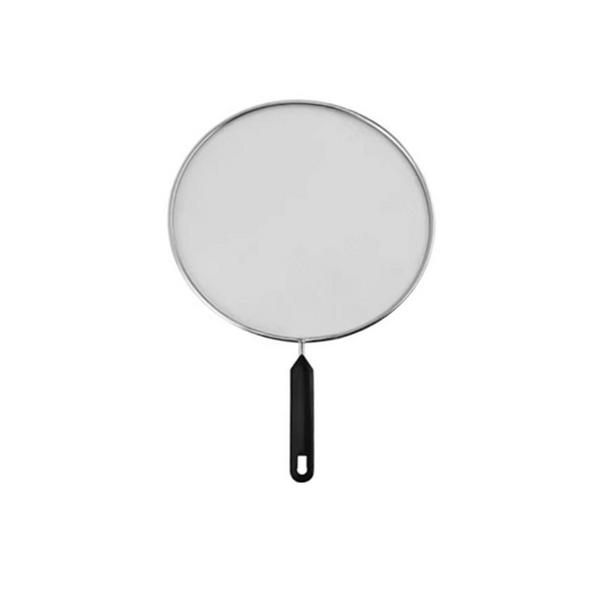 Metal Mesh Splatter Screen Cover Guard With Handle Silver