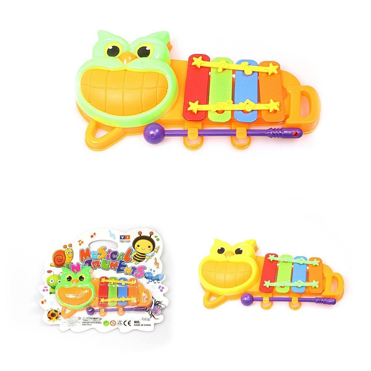 Childrens Cat / Caterpillar Musical Instrument Handheld Xylophone Including Mallet 4422