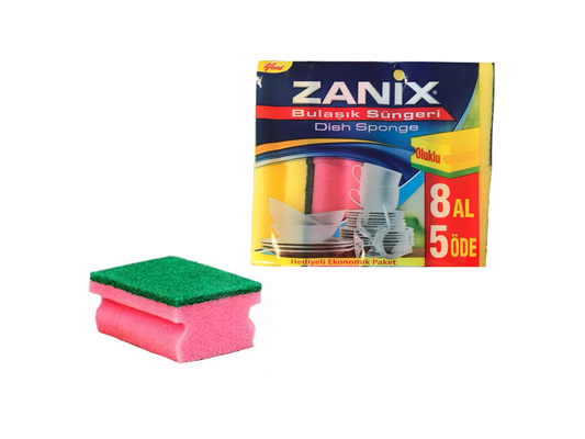 Kitchen Cleaning Hand Grip Sponges 8 x 6 x 4.5 cm Pack of 8 2832
