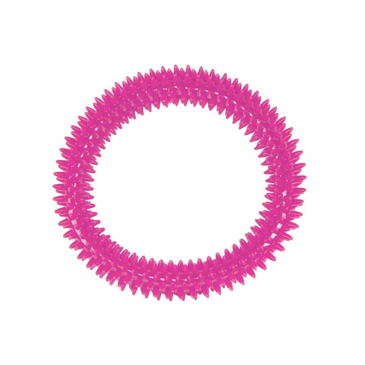 Pet Dog Toy Soft Rubber Dental Chew Ring 8.5 cm Assorted Colours 0057