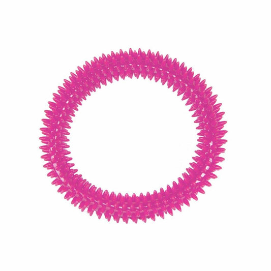 Pet Dog Toy Soft Rubber Dental Chew Ring 8.5 cm Assorted Colours 0057