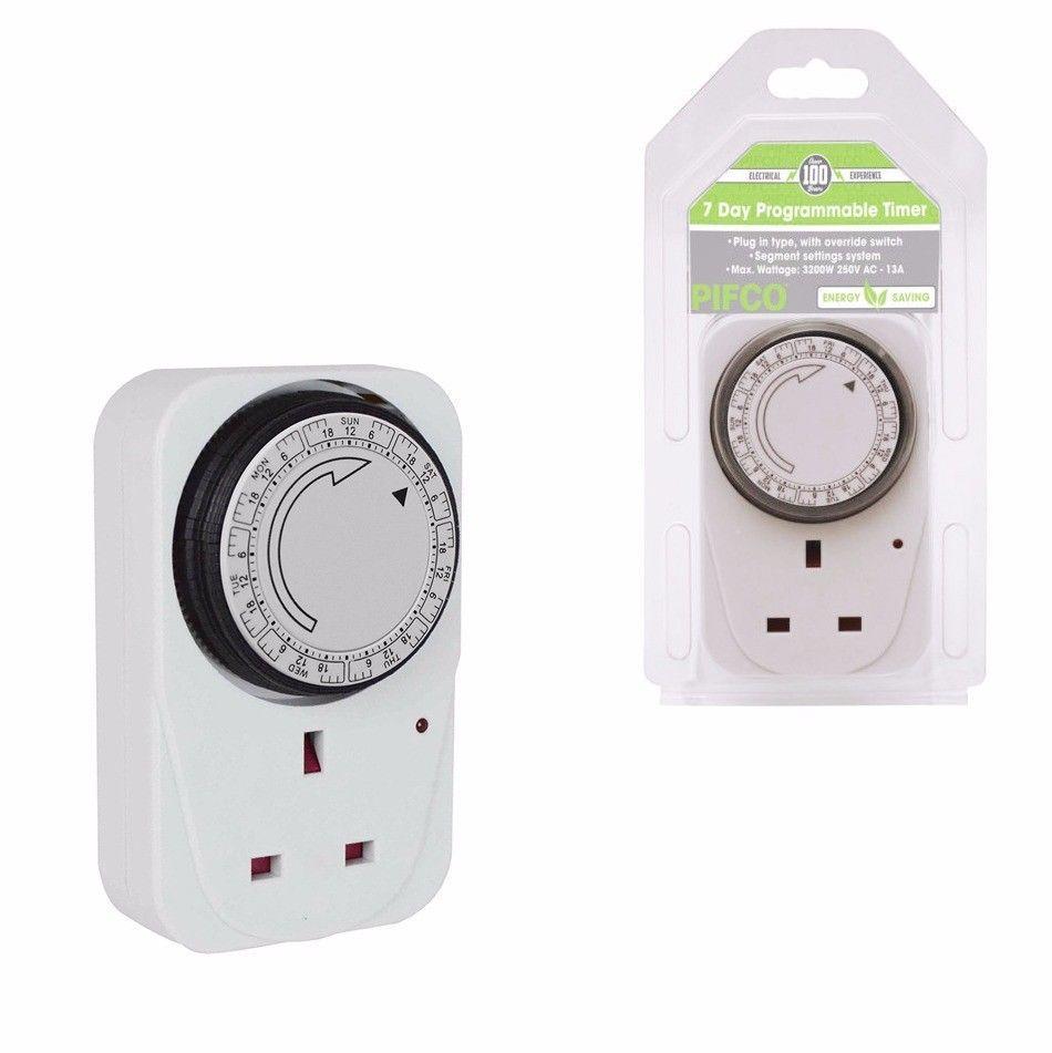 Pifco Electrical Timer Socket 7 Day Programmable 3200W 250V AC-13A 0741 / TMR1008 A