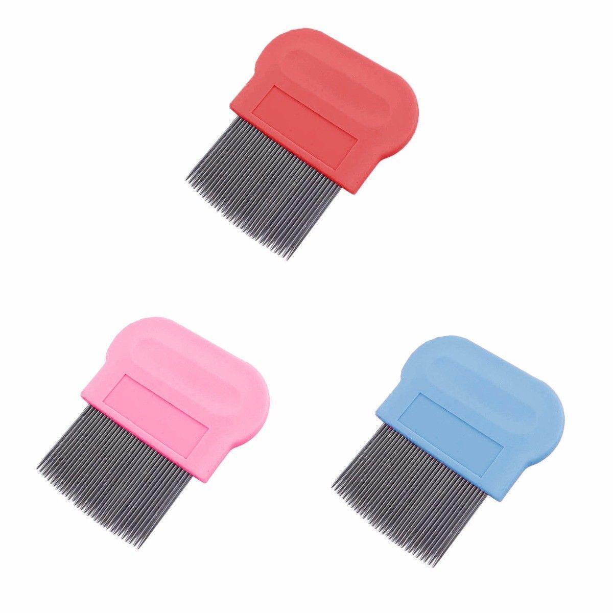 Pet Dog Cat Grooming Metal Flea Comb Assorted Colours 0064