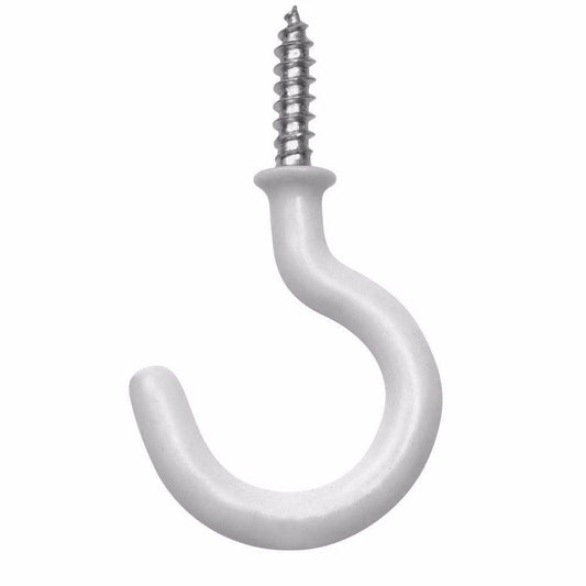 Pack of 5 Value White P.V.C 11/2''  Cup Hooks    0319