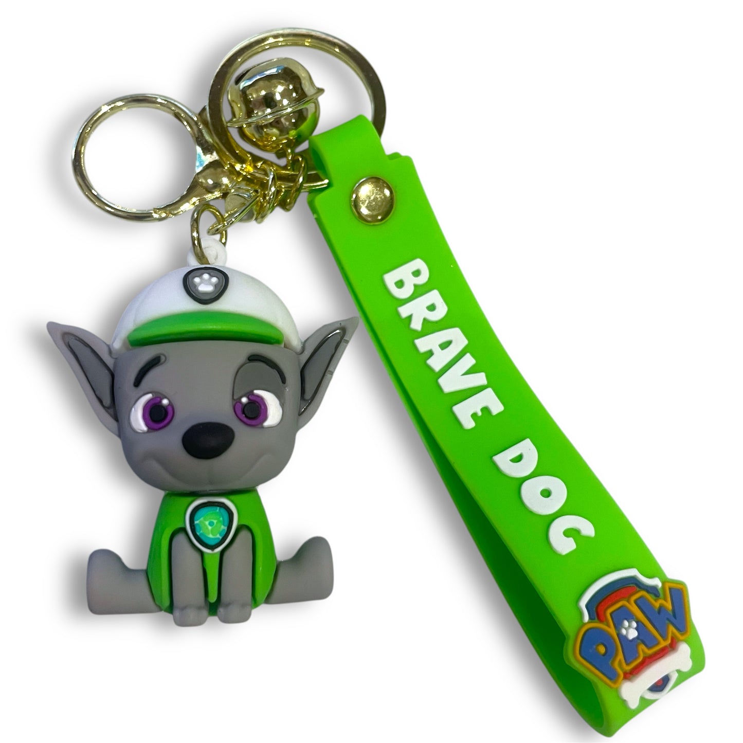 Paw Patrol Style Rocky Dog 3D Silicone Keychain Keyring Pendant