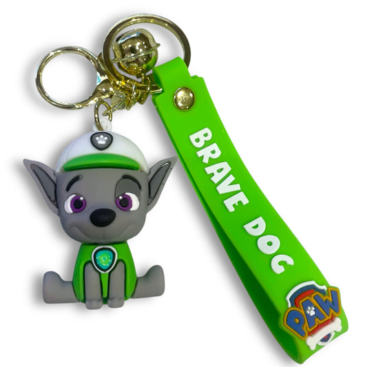 Paw Patrol Style Rocky Dog 3D Silicone Keychain Keyring Pendant