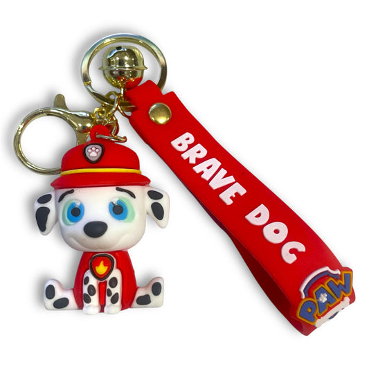 Paw Patrol Style Marshall Dog 3D Silicone Keychain Keyring Pendant