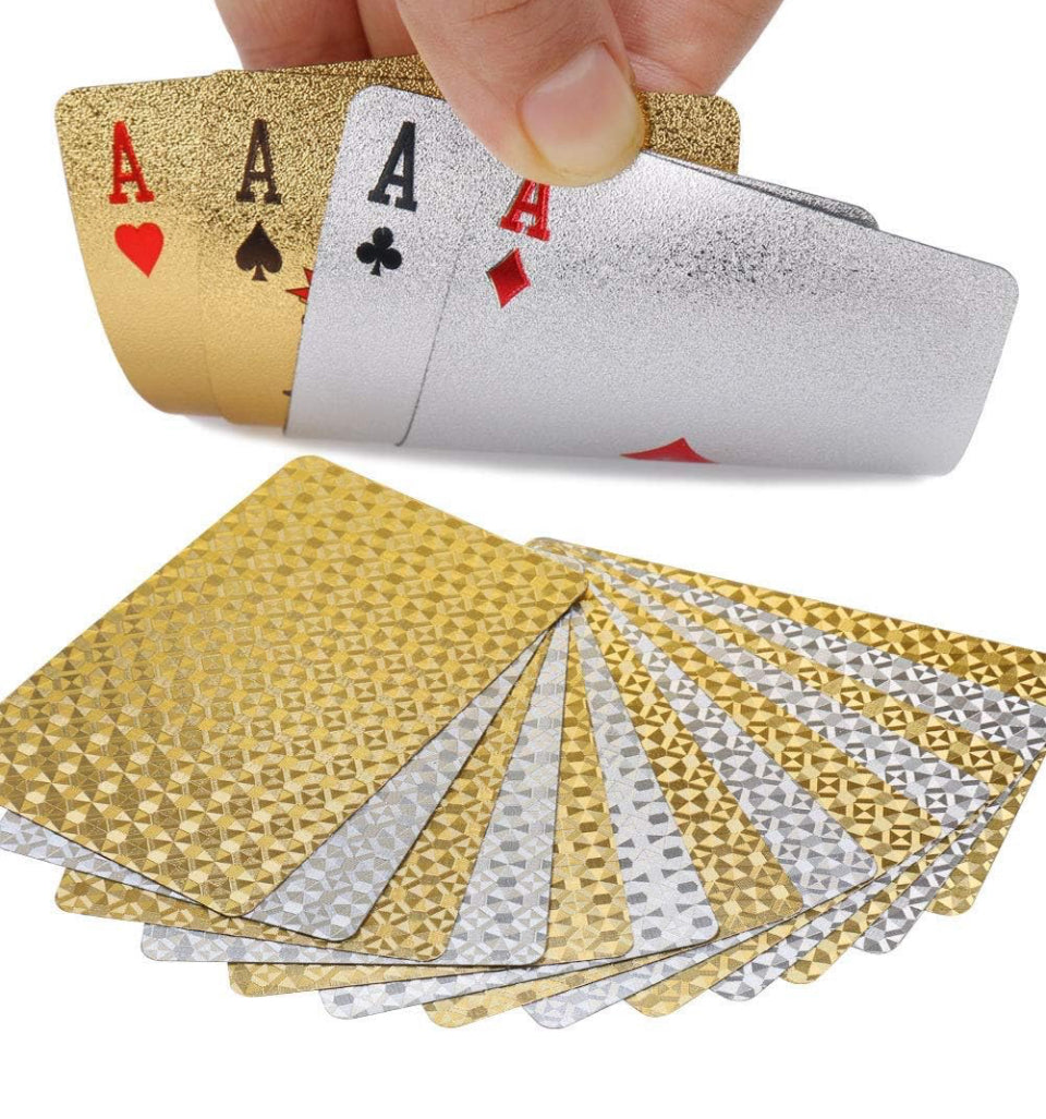 Luxury Playing Cards ,Waterproof -Gold & Silver