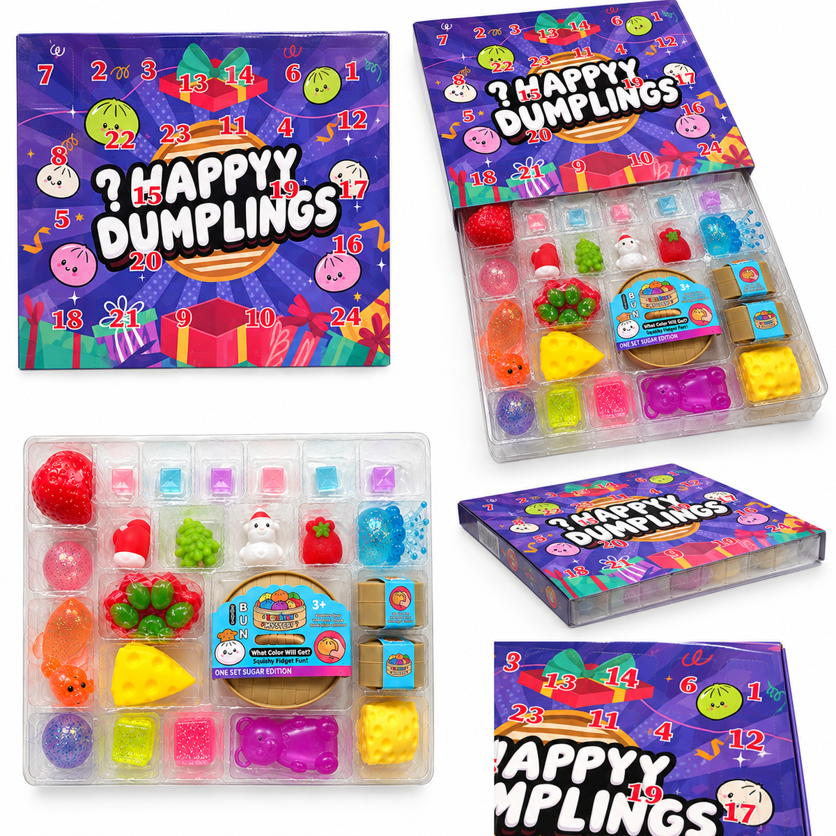 The Ultimate Super Squishy Advent Calendar - Purple Happy Dumplings Style