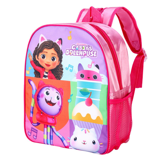 Gabby's Dollhouse Colour Blocks Style Backpack Kids Premium Standard Rucksack with Zip & Adjustable Straps