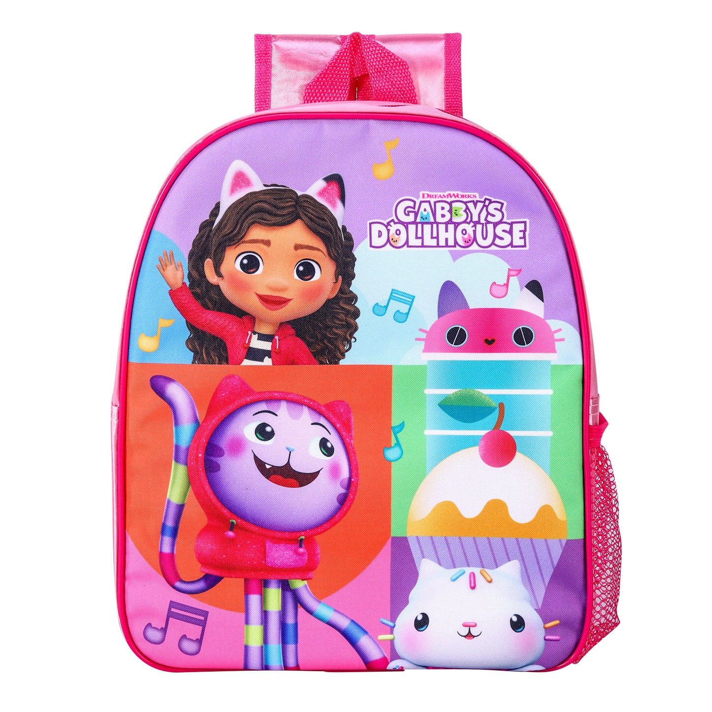 Gabby's Dollhouse Colour Blocks Style Backpack Kids Premium Standard Rucksack with Zip & Adjustable Straps