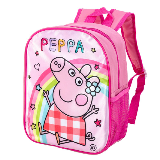 Peppa Pig Pink Style Backpack Kids Premium Standard Rucksack with Zip & Adjustable Straps