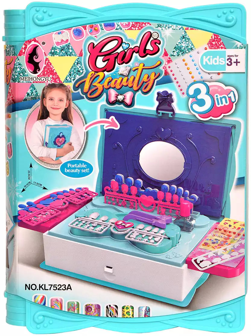 3 In 1 Girls Beauty Portable Makeup Case